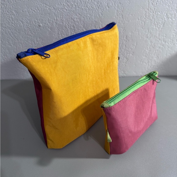 Handmade Water-Repellent Nylon Vacation Colorblock Go Pouch Solid Colored Set - Picture 5 of 16